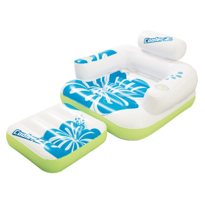 Tumbona Hinchable Bestway CoolerZ Tiki Time 175x107 cm con Respaldo, Posavasos y Reposapiés