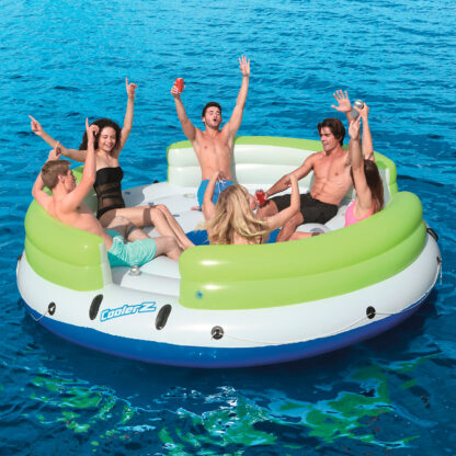 Bestway Flotador Isla Hinchable Bestway Hydro-Force Lazy Dayz 267x267 cm con Posavasos, Respaldos y Asas - Imagen 2