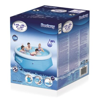 Piscina Desmontable Autoportante Bestway Fast Set 244x66 cm Aro Hinchable, Capacidad 2.300 Litros y Altura Regulable - Imagen 3