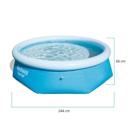 Piscina Desmontable Autoportante Bestway Fast Set 244x66 cm Aro Hinchable, Capacidad 2.300 Litros y Altura Regulable - Imagen 4