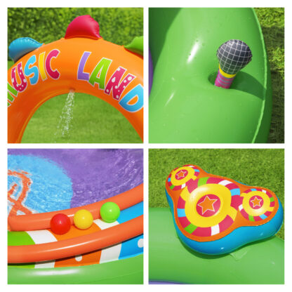 Piscina Hinchable Centro de Juegos Bestway Sing & Splash Little Astronaut 295x190x137 cm para Niños +2 Años con Tobogán, 6 Bolas, 2 Aros y 2 Instrumentos - Imagen 3