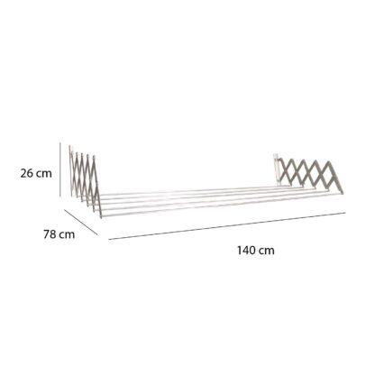 Tendedero Extensible Rolan 5 Cuerdas 140 cm en Aluminio 140x78x26 cm - Imagen 2