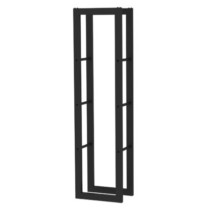 Leñero de Interior Kekai Rack II 40x25x150 cm Almacenaje de Madera con Estructura de Acero Galvanizado, Color Negro - Imagen 3