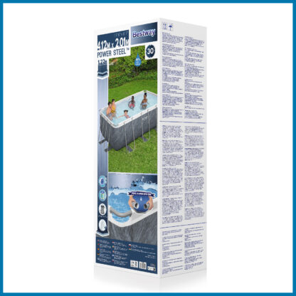 Piscina Desmontable Bestway Power Steel 412x201x122 cm con Depuradora de Cartucho 2.006 L/h, Escalera y Dispensador Químico - Imagen 7