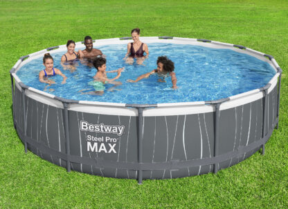 Piscina Desmontable Bestway Steel Pro MAX Ø457x107 cm con Depuradora de Cartucho 3.028 L/h, Luz LED, Escalera y Cobertor - Imagen 2