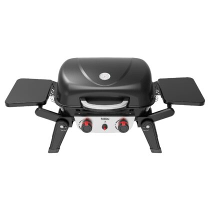 Barbacoa de Gas de Mesa Portátil Kekai Erie 96,8x47,9x36 cm 5 kW | 2 Quemadores, Termómetro, Mesas Laterales, Parrilla y Plancha