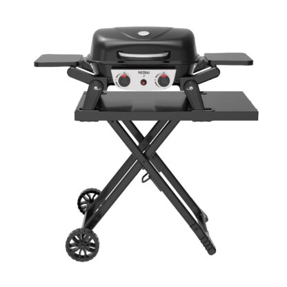 Barbacoa de Gas de Sobremesa Portátil Kekai Erie de 5 kW Kit Carro Plegable Kekai Travel Erie 96,8x58x101 cm Color Negro