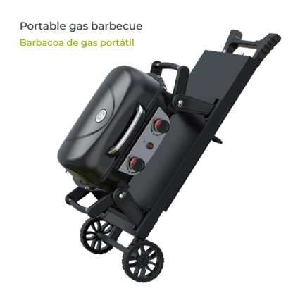 Barbacoa de Gas de Sobremesa Portátil Kekai Erie de 5 kW Kit Carro Plegable Kekai Travel Erie 96,8x58x101 cm Color Negro - Imagen 3