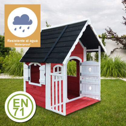 Casita Infantil de Madera Outdoor Toys Anny 1,56 m² 118,5x126,5x150 cm con Barandilla - Imagen 5