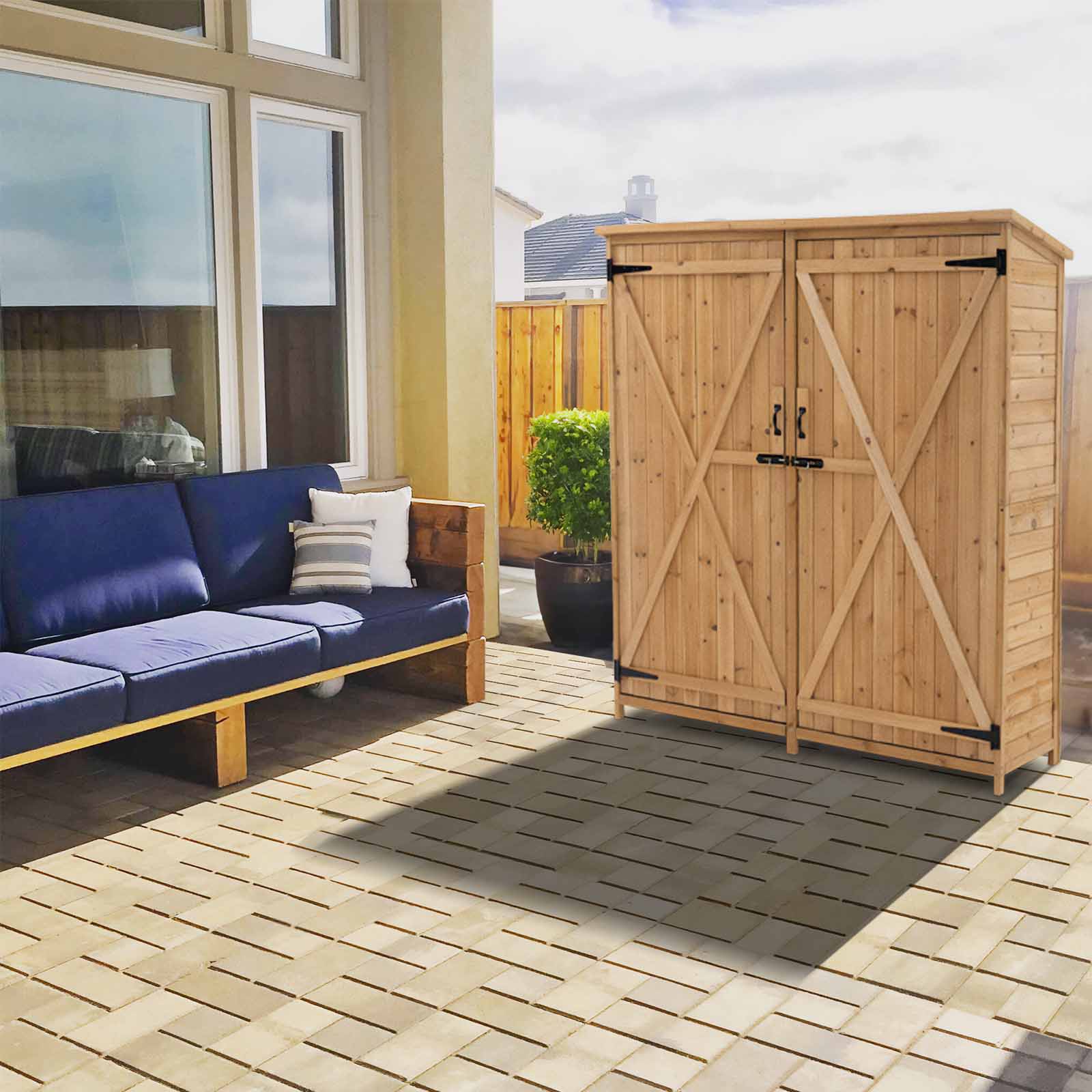 Caseta Armario Gardiun Sundy 140x52x162 cm Madera Maciza para Exterior - Imagen 2