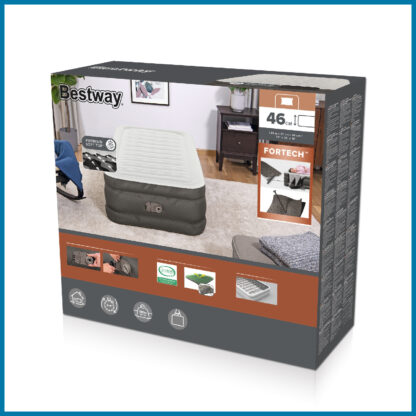 Colchón Hinchable de Aire Bestway Tough Guard 191x97x46cm Bomba Integrada | Soporta 180 Kg | Tamaño Twin | Bolsa Almacenamiento - Imagen 6