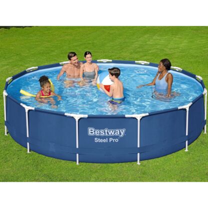 Piscina Desmontable Tubular Bestway Steel Pro 396x84 cm con Revestimiento de DuraPlus y Depuradora Cartucho 2.006 L/H - Imagen 2