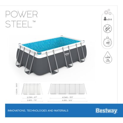 Piscina Desmontable Tubular Bestway Power Steel 404x201x100 cm Depuradora Cartucho 2.006 L/H y Escalera - Imagen 4