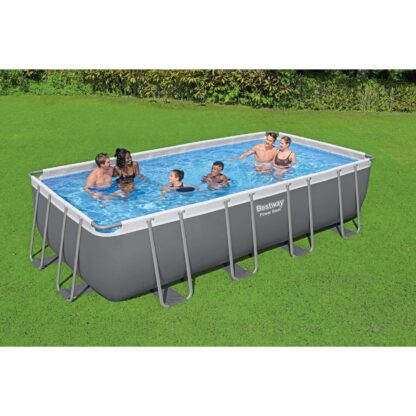 Piscina Desmontable Tubular Bestway Power Steel 549x274x122 cm Depuradora de Arena de 5.678 L/H, Escalera, Cobertor y Dispensador Químico - Imagen 2