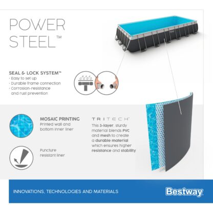 Piscina Desmontable Tubular Bestway Power Steel 732x366x132 cm con Depuradora de Arena de 5.678 L/H, Escalera y Cobertor - Imagen 3