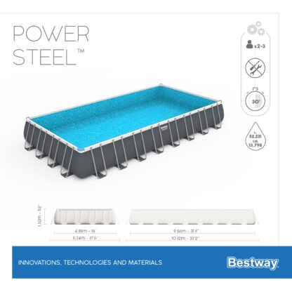 Piscina Desmontable Tubular Bestway Power Steel 956x488x132 cm con Depuradora de Arena de 8.327 L/H, Escalera y Cobertor - Imagen 4