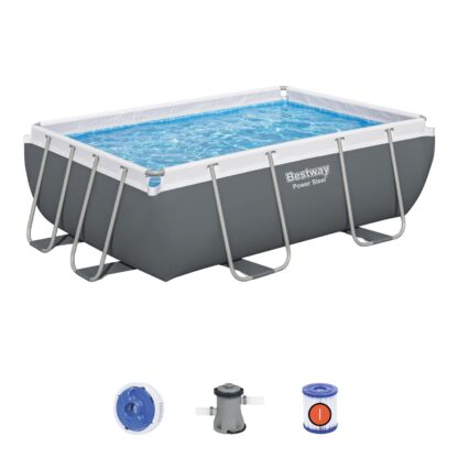 Piscina Desmontable Tubular Bestway Power Steel 282x196x84 cm Depuradora Cartucho 1.249 L/H