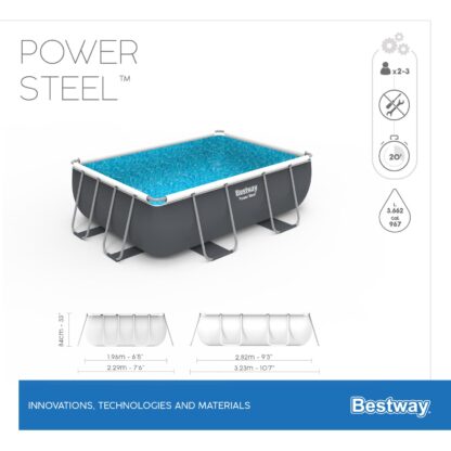 Piscina Desmontable Tubular Bestway Power Steel 282x196x84 cm Depuradora Cartucho 1.249 L/H - Imagen 4