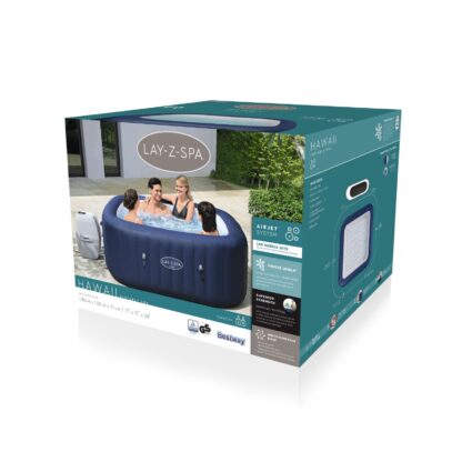 Spa Hinchable Bestway Hawaii 180x180x71 cm para 4-6 Personas Cuadrado con Depuradora de 1.325L/H Capacidad hasta 840L Azul - Imagen 6