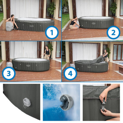 Spa Inflável Bestway Lay-Z-Spa Mauritius Smart AirJet 270x180x71 cm para 5-7 Pessoas com Airjet, Cobertura e Conexão App - Image 7