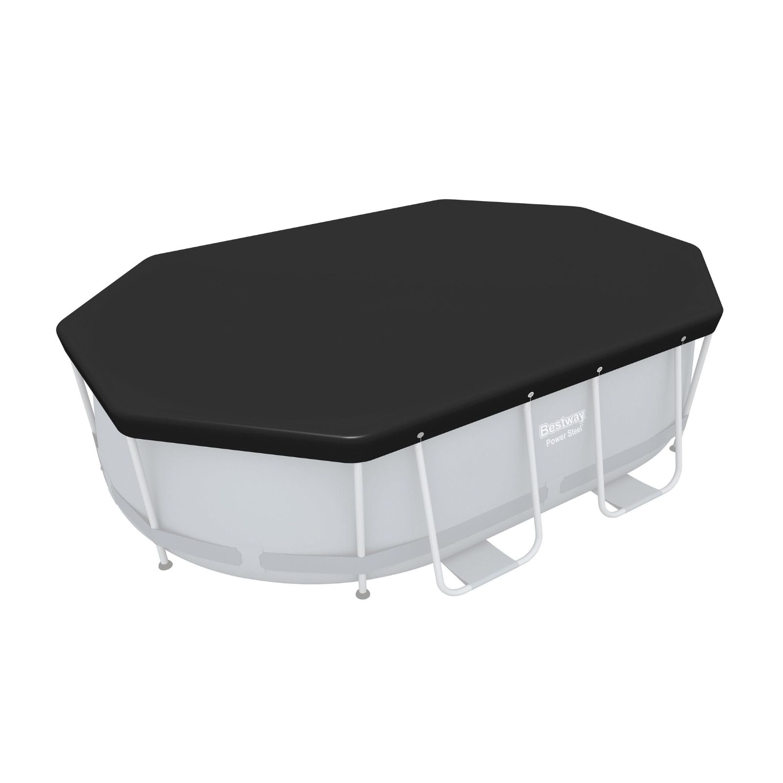 Cobertor de Invierno Ovalado Bestway 305x184 cm para Piscinas Ovaladas de 305x200 cm Lona Protectora Color Negro