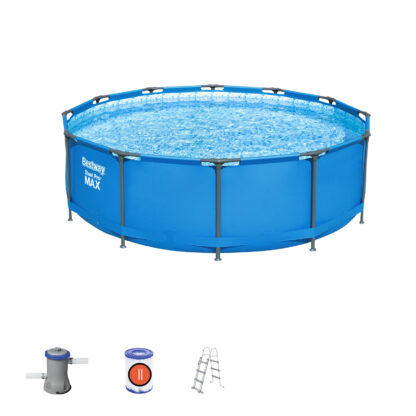 Piscina Desmontable Bestway Steel Pro MAX 366x 100 cm con Depuradora de Cartucho 2.006 L/h y Escalera