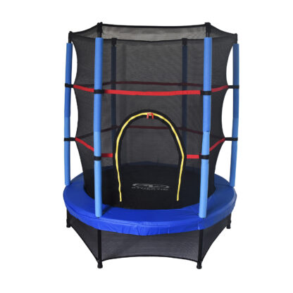 Cama Elástica para Niños Outdoor Toys Happy Jump Blue Ø140x160 cm Trampolín Infantil con Red de Seguridad