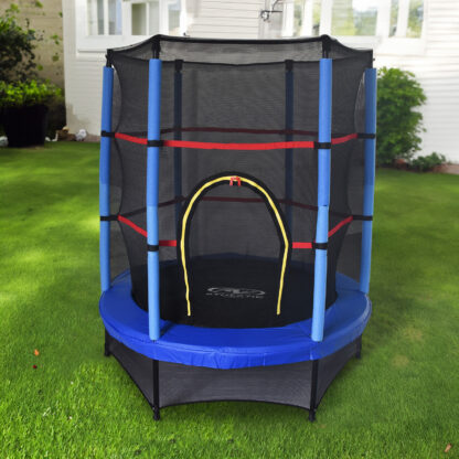 Cama Elástica para Niños Outdoor Toys Happy Jump Blue Ø140x160 cm Trampolín Infantil con Red de Seguridad - Imagen 2