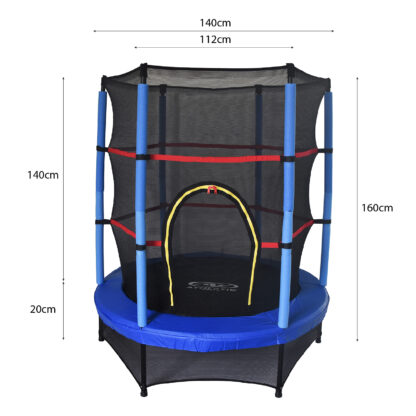 Cama Elástica para Niños Outdoor Toys Happy Jump Blue Ø140x160 cm Trampolín Infantil con Red de Seguridad - Imagen 4