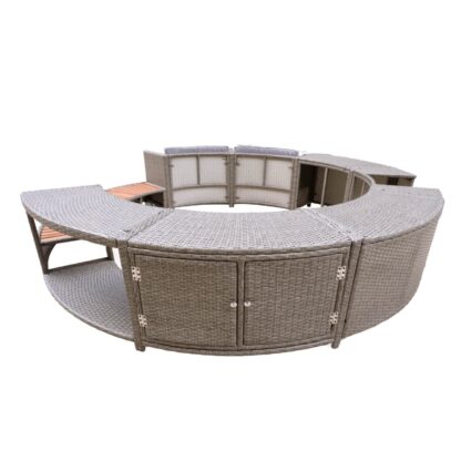 Revestimiento para Spa Hidromasaje K2O Full Surround 180 Ø279x40x56 cm Borde para Spa Circular con Escalones, Asientos y Almacenamiento - Imagen 5