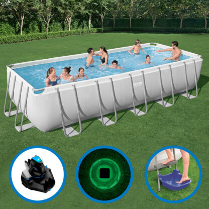 Pack Piscina Bestway Rectangular 640x274x132 cm con Accesorios de Mantenimiento de Piscina y Robot Limpiafondos Incluidos - Imagen 2