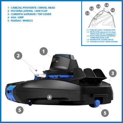 Pack Piscina Bestway Ovalada 610x366x122 cm y depuradora Accesorios de Mantenimiento de Piscina y Robot Limpiafondos Incluido - Imagen 6