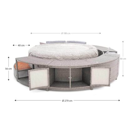 Spa Hinchable Bestway Lay-Z-Spa Madrid Ø180x66 cm con Airjet + Revestimiento K2O Full Surround 180 Ø279x40x56 cm Borde para Spa Circular - Imagen 5