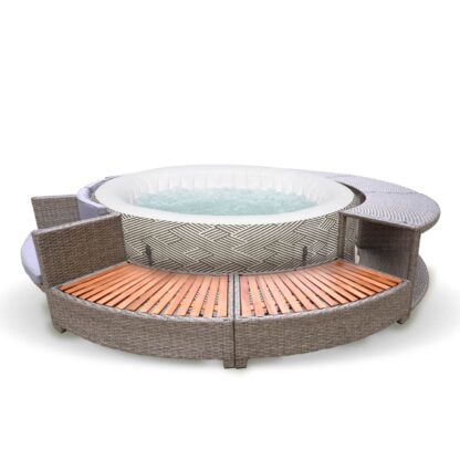 Spa Hinchable Bestway Lay-Z-Spa Madrid Ø180x66 cm con Airjet + Revestimiento K2O Full Surround 180 Ø279x40x56 cm Borde para Spa Circular