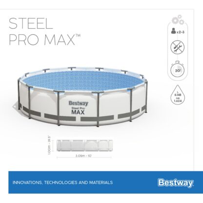 Piscina Desmontable Tubular Bestway Steel Pro Max 305x100 cm con Depuradora Cartucho 1.249 L/H con Escalera - Imagen 4