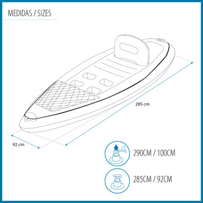 Kayak Hinchable de Pesca Bestway Hydro-Force Koracle 285x92x57cm Individual con Remo, Aletas, Bomba Manual y Bolsa de Transporte - Imagen 4