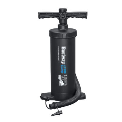 Inflador Manual Bestway Air Hammer 37 cm con Manguera Flexible 80 cm 3 Adaptadores Válvulas | Mango Adaptado y Fácil Instalación