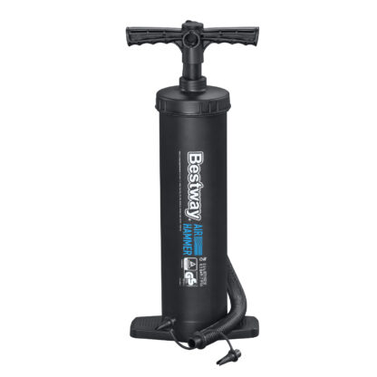 Inflador Manual Bestway Air Hammer 48 cm con Manguera Flexible 80 cm 3 Adaptadores Válvulas | Mango Adaptado y Fácil Instalación