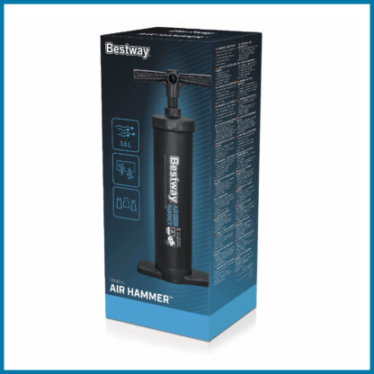 Inflador Manual Bestway Air Hammer 48 cm con Manguera Flexible 80 cm 3 Adaptadores Válvulas | Mango Adaptado y Fácil Instalación - Imagen 6