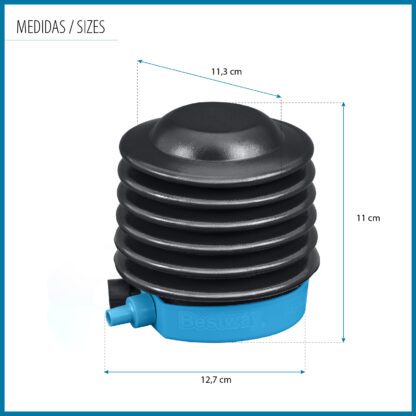 Bomba de Aire de Pie Bestway Air Step 12,7x11,3x11 cm 3 Adaptadores de Válvulas | Inflador Fuelle Rápido Manguera Flexible 80 cm - Imagen 4