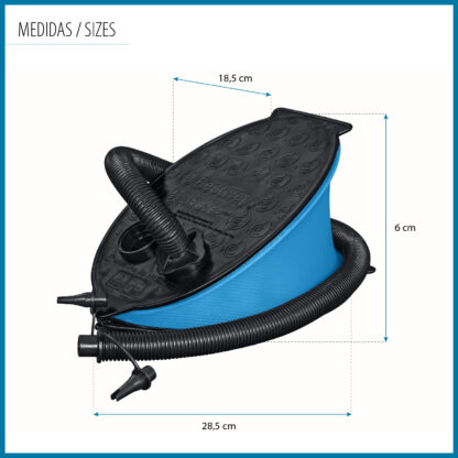 Bomba de Aire de Pie Bestway Air Step con 3 Adaptadores de Válvulas | Inflador de Fuelle Rápido y Manguera Flexible 80 cm - Imagen 4