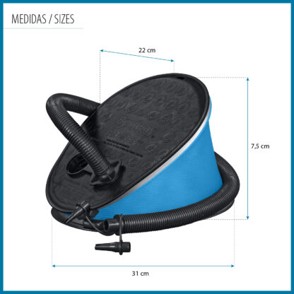 Bomba de Aire de Pie Bestway Air Step 29x22 cm 3 Adaptadores de Válvulas | Inflador de Fuelle Rápido y Manguera Flexible 80 cm - Imagen 4