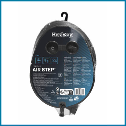 Bomba de Aire de Pie Bestway Air Step 29x22 cm 3 Adaptadores de Válvulas | Inflador de Fuelle Rápido y Manguera Flexible 80 cm - Imagen 6