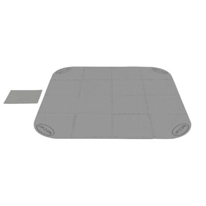 Protector de Suelo y Patio para Spa Bestway Lay-Z-Spa 196x196 cm 17 Piezas Conectables de Polietileno Esponjoso Gris