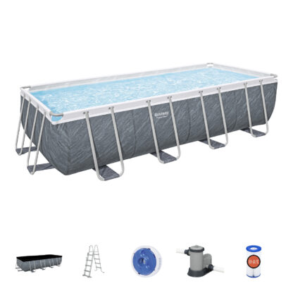 Piscina Desmontable Bestway Power Steel 549x274x122 cm Depuradora Cartucho 5.678 L/h, Escalera, Cobertor y Dispensador Químico