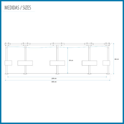 Piscina Desmontable Bestway Steel Pro Ø305x66 cm con Capaciadad de 4.062 Litros, Diseño de Hojas de Palma Azul - Imagen 4