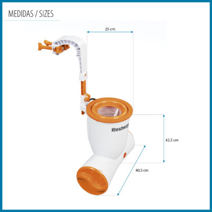 Depuradora de Filtro de Cartucho y Recogehojas Bestway Skimatic 40,5x25x42,5 cm 2.574 L/h con Cartucho Tipo III-A/C - Imagen 4