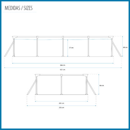 Piscina Desmontable Bestway Steel Pro 366x201x66 cm con Capacidad de 4.000 Litros, Diseño de Hojas Gris - Imagen 4