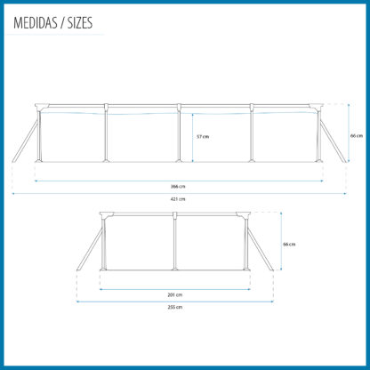 Piscina Desmontable Bestway Steel Pro 366x201x66 cm con Depuradora de Cartucho de 1.249 L/h, Diseño de Hojas Gris - Imagen 4