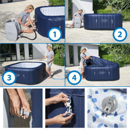 Spa Hinchable Bestway Lay-Z-Spa Hawaii Smart AirJet 180x180x71 cm para 4-6 Personas con Airjet, Cobertor y Conexión App - Imagen 7